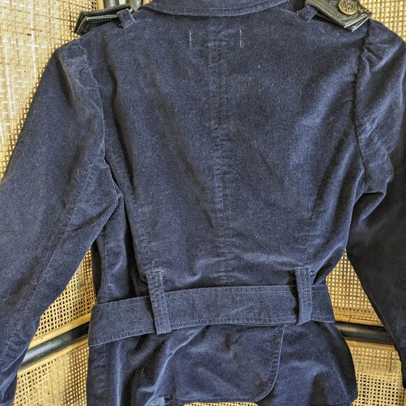 Vintage velour cropped military jacket, S - Picture 3 of 8